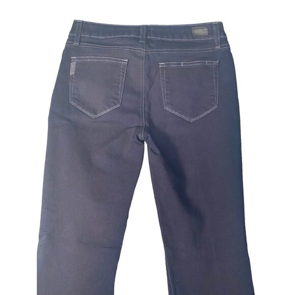 Paige Women's‎ Manhattan Flare Jeans Blue Stretch Dark Wash Mid Rise USA Size 28 - Picture 6 of 12